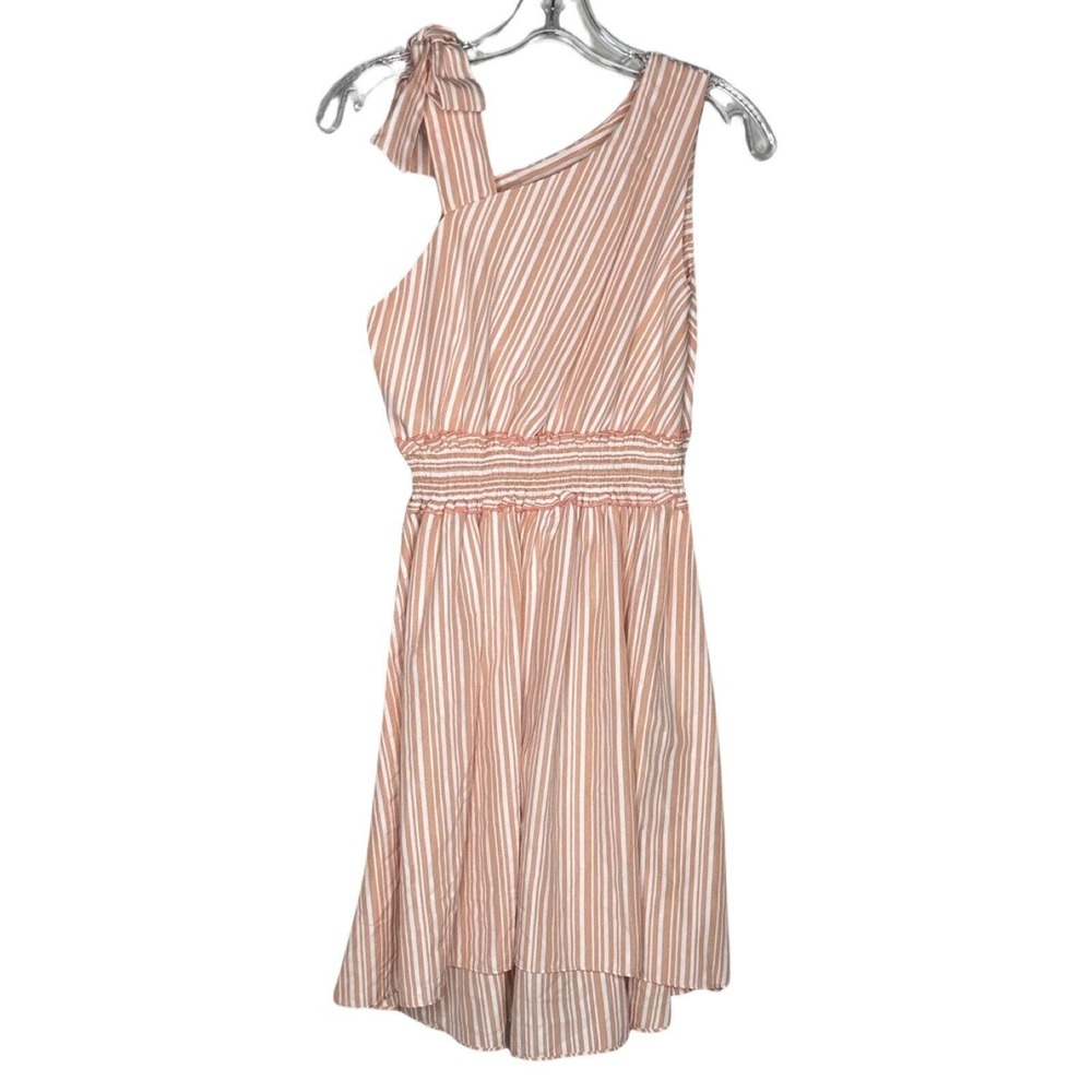 Habitual Dress Girls 16 Blush Pink White Striped Bow Asymmetric Party Dance